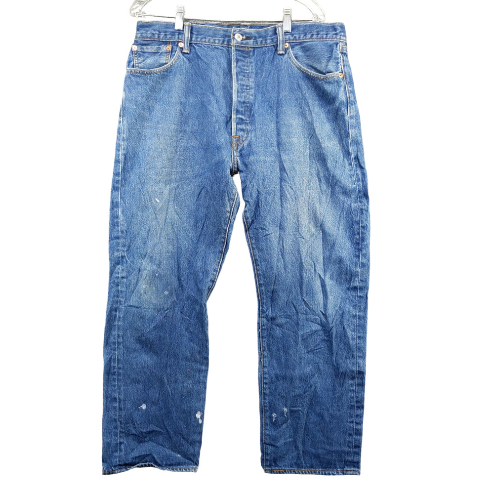 Levi's 501 Men's Original Straight Button Fly Jeans Blue 38x30 Actual 35x28